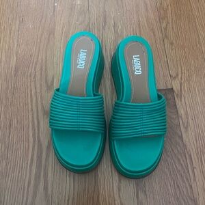 Labucq Platform Green Slides Size 39